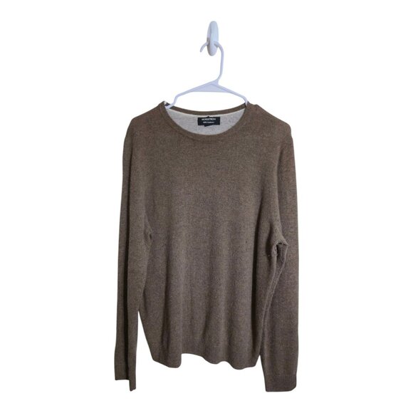 Nordstrom Sweater Men M Brown Cashmere Career Preppy Grandpa Core Minimalist